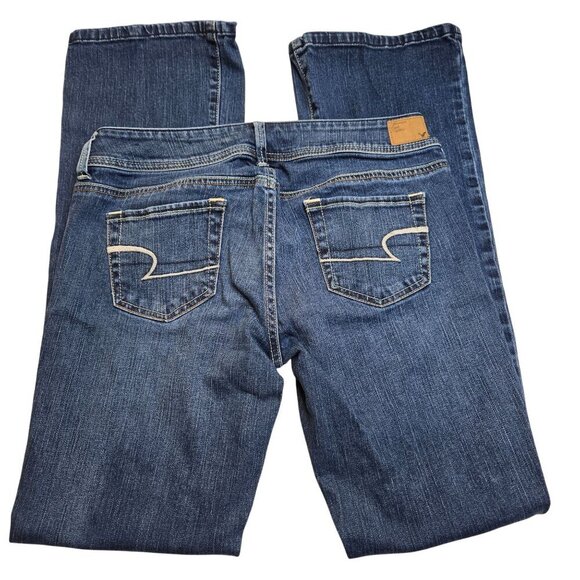 American Eagle Jeans Original Boot Womens 10L Long Lowrise Stretch Y2k - Picture 2 of 11